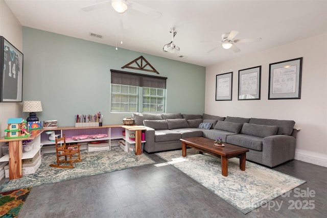 206 Summey Barker Dr, Dallas, NC 28034 - living area with visible vents and a ceiling fan