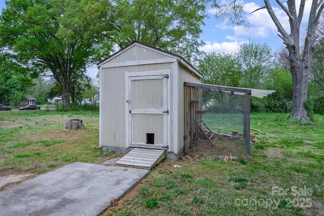 view of shed