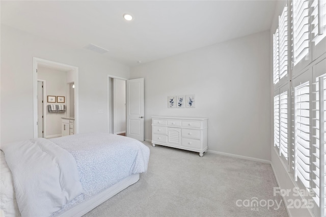 329 Brambling Ct, Wesley Chapel, NC 28110 - bedroom with light colored carpet, baseboards, and recessed lighting