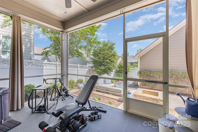 209 Helton Ln, Fort Mill, SC 29708 - sunroom with a healthy amount of sunlight and a ceiling fan