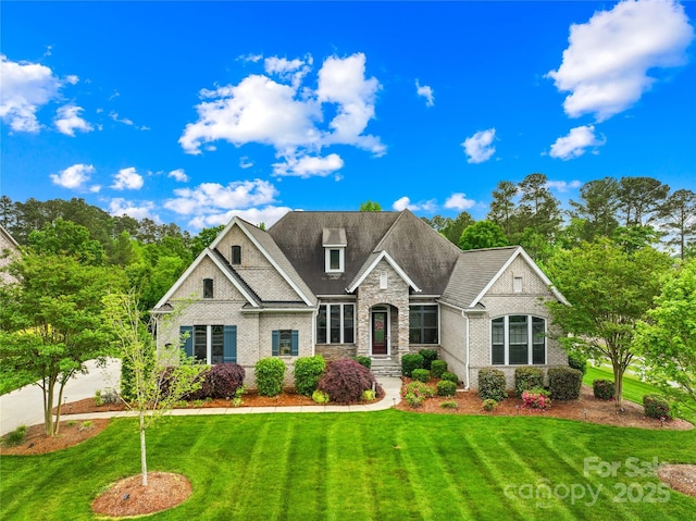 1128 Rosecliff Dr, Waxhaw, NC 28173 - view of front facade with a front lawn, stone siding, and brick siding