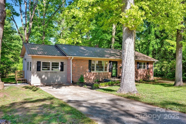 612 Summerow Rd Lot 22, Stanley, NC 28164 - single story home with brick siding, a front lawn, driveway, and metal roof
