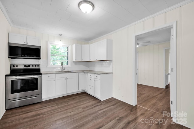 612 Summerow Rd Lot 22, Stanley, NC 28164 - kitchen featuring a sink, appliances with stainless steel finishes, crown molding, and backsplash