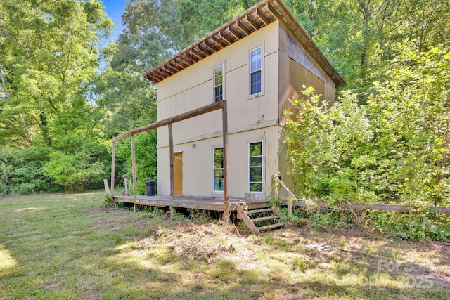 612 Summerow Rd Lot 22, Stanley, NC 28164 - back of house with a wooden deck and a yard