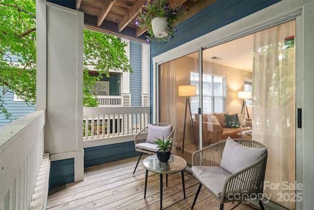 view of sunroom