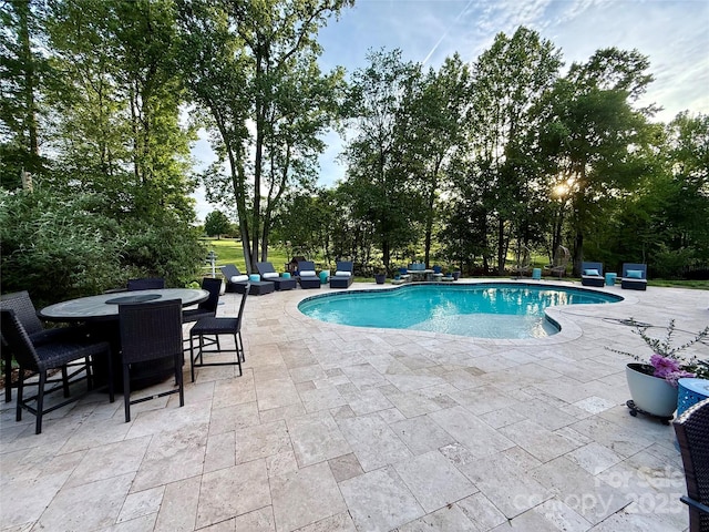 19409 Laurel Glen Ave, Cornelius, NC 28031 - outdoor pool with outdoor dining area and a patio area