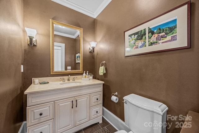 100 Poplar Spring Trl, Hendersonville, NC 28739 - bathroom with crown molding, vanity, and tile patterned flooring