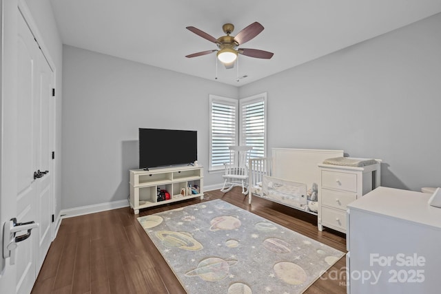 11621 Mount Argus Dr, Cornelius, NC 28031 - bedroom with dark wood-style floors, a ceiling fan, and a closet