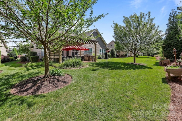 11621 Mount Argus Dr, Cornelius, NC 28031 - view of green lawn with a pergola