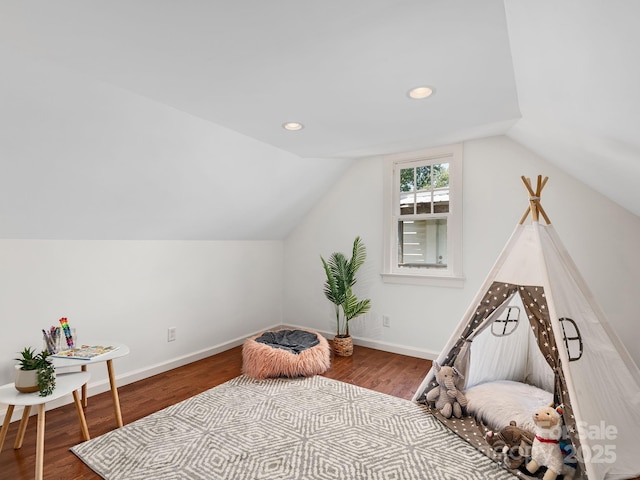 21 Clairmont Ave, Asheville, NC 28804 - sitting room featuring wood finished floors, baseboards, vaulted ceiling, and recessed lighting