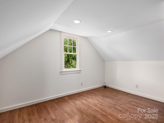 21 Clairmont Ave, Asheville, NC 28804 - additional living space with wood finished floors, vaulted ceiling, baseboards, and recessed lighting