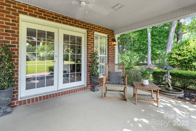 1721 White Pond Ln, Waxhaw, NC 28173 - sunroom / solarium featuring french doors and ceiling fan