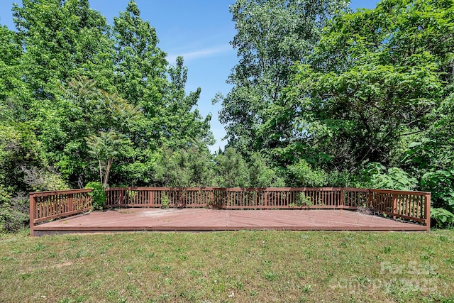 view of yard featuring a deck
