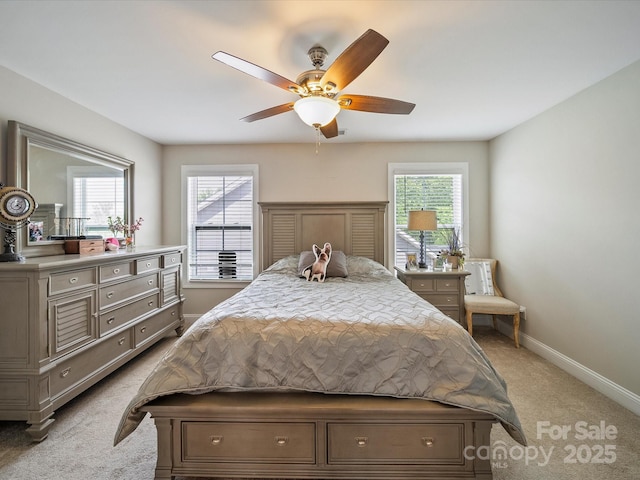 1149 Mayapple Way, Belmont, NC 28012 - bedroom featuring baseboards, light carpet, and ceiling fan