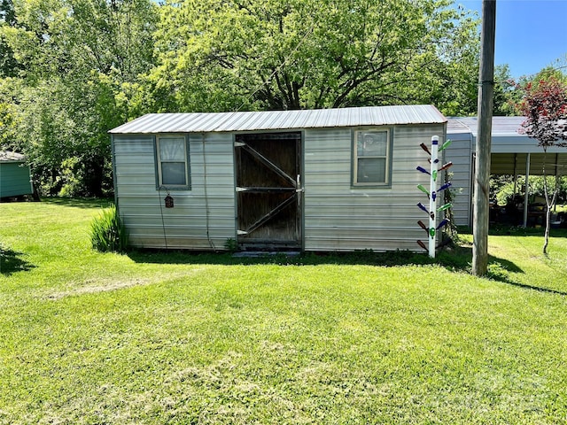 view of shed