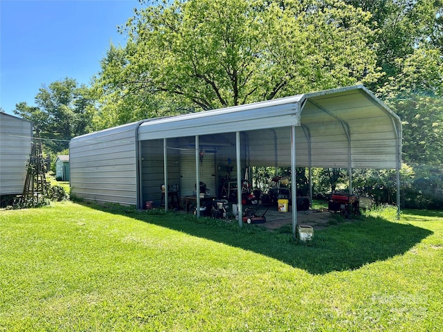exterior space with a carport