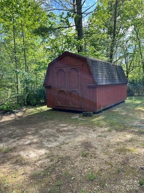 view of shed
