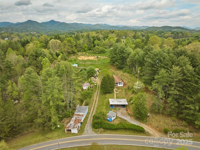 68 Upper White Oak Rd, Mars Hill, NC 28754 - aerial view of a mountain backdrop and a heavily wooded area