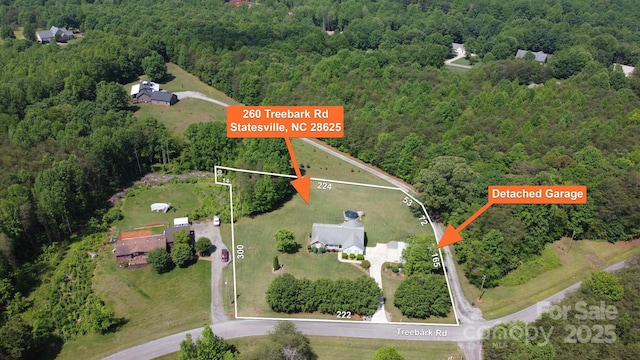 260 Treebark Rd, Statesville, NC 28625 - aerial view of property and surrounding area featuring a forest