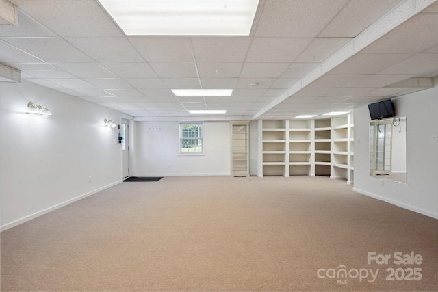260 Treebark Rd, Statesville, NC 28625 - below grade area with carpet, built in features, baseboards, and a paneled ceiling
