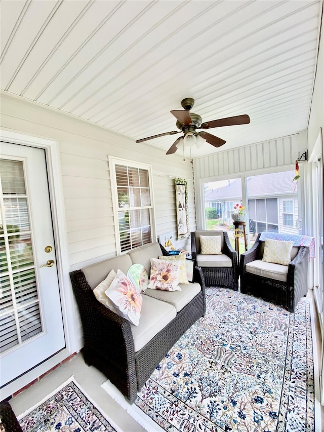 101 Keswick Ln, Mooresville, NC 28117 - exterior space with outdoor lounge area and a ceiling fan