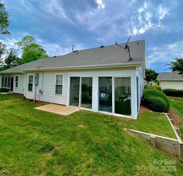 101 Keswick Ln, Mooresville, NC 28117 - back of property with a lawn, a patio, and a shingled roof