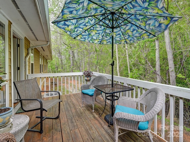 view of wooden deck