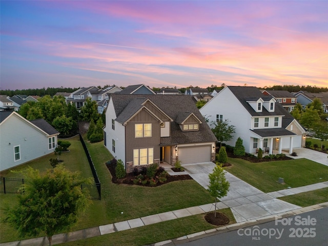1287 Fishing Creek Rd, Lake Wylie, SC 29710 - traditional-style home featuring a residential view, stone siding, and concrete driveway