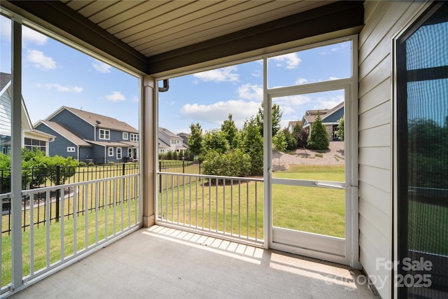 1287 Fishing Creek Rd, Lake Wylie, SC 29710 - unfurnished sunroom with a residential view and healthy amount of natural light