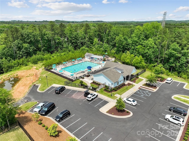 1287 Fishing Creek Rd, Lake Wylie, SC 29710 - drone / aerial view of a pool and a forest