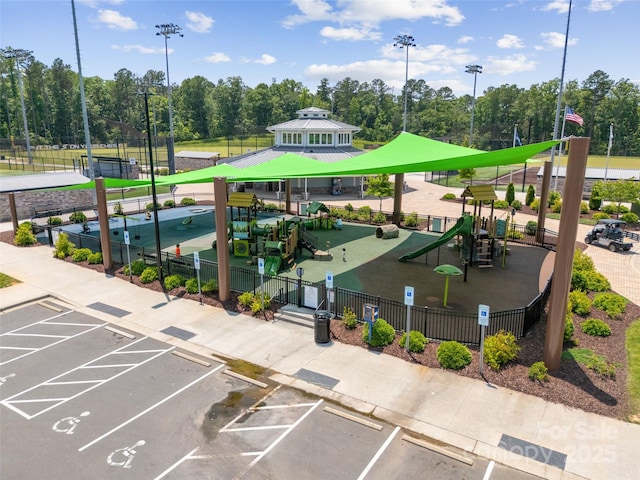 1287 Fishing Creek Rd, Lake Wylie, SC 29710 - surrounding community with uncovered parking and view of wooded area