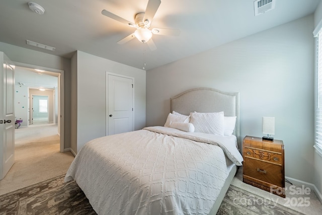 804 Lyndon Station Dr, Pineville, NC 28134 - carpeted bedroom featuring baseboards, ceiling fan, and visible vents