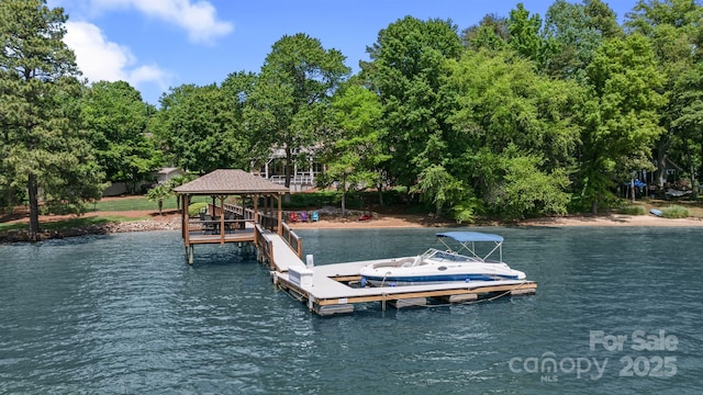 17112 Green Dolphin Ln, Cornelius, NC 28031 - view of dock with a water view and a gazebo