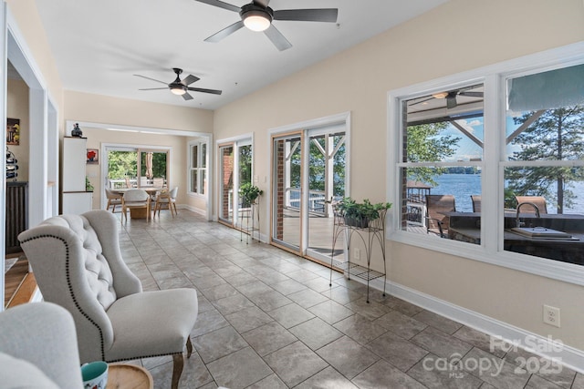 17112 Green Dolphin Ln, Cornelius, NC 28031 - sunroom with a water view