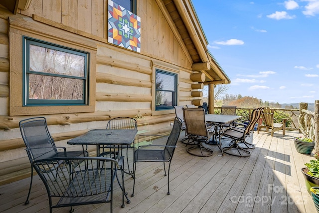 1873 El Miner Dr, Mars Hill, NC 28754 - wooden terrace with outdoor dining space