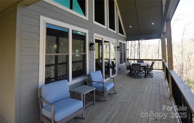 601 Tater Patch Rd, Maggie Valley, NC 28751 - wooden terrace featuring outdoor dining space