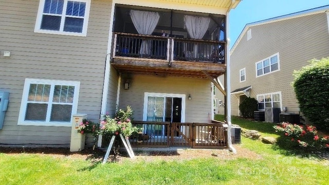 93 Foxden Dr Unit 101, Fletcher, NC 28732 - rear view of house with a balcony and central air condition unit