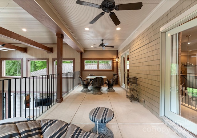 2915 Cutter Ct, Waxhaw, NC 28173 - unfurnished sunroom with beamed ceiling