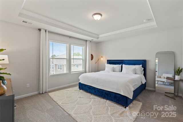 15622 Little Bluestem St, Charlotte, NC 28278 - bedroom featuring a raised ceiling, carpet floors, and baseboards
