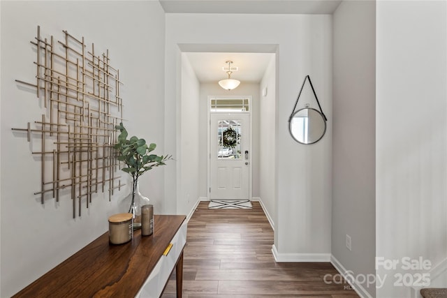 15622 Little Bluestem St, Charlotte, NC 28278 - foyer featuring dark wood finished floors and baseboards