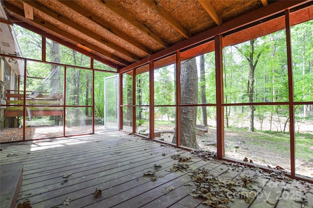 view of unfurnished sunroom