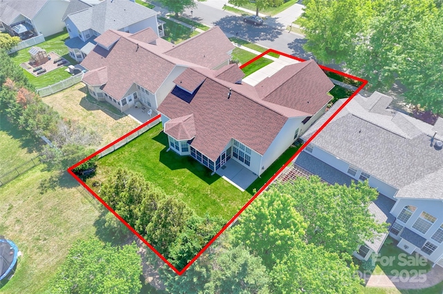 bird's eye view featuring a residential view