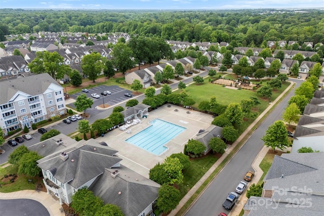 2151 Belle Vernon Ave, Charlotte, NC 28210 - aerial view of residential area featuring a pool
