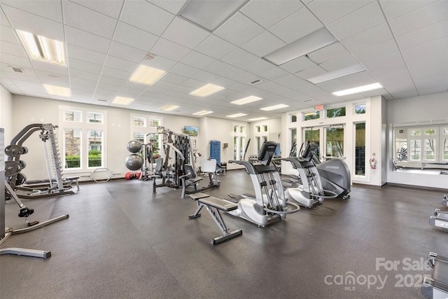 2151 Belle Vernon Ave, Charlotte, NC 28210 - gym featuring a paneled ceiling