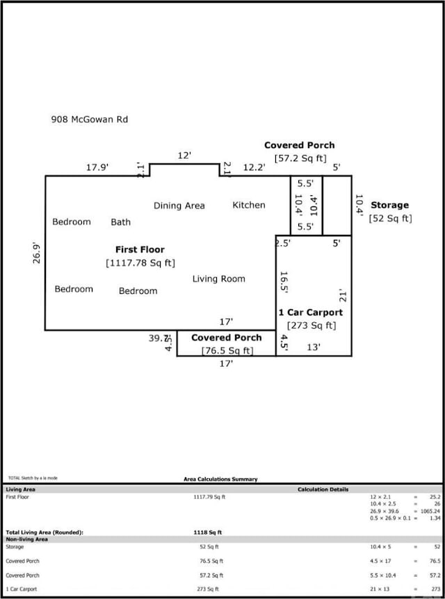 910 Mcgowan Rd, Shelby, NC 28150 - view of floor plan / room layout