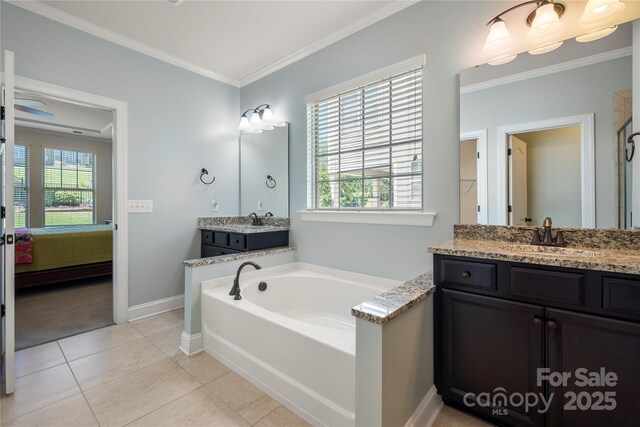 199 Blossom Ridge Dr, Mooresville, NC 28117 - ensuite bathroom featuring ornamental molding, plenty of natural light, and a sink