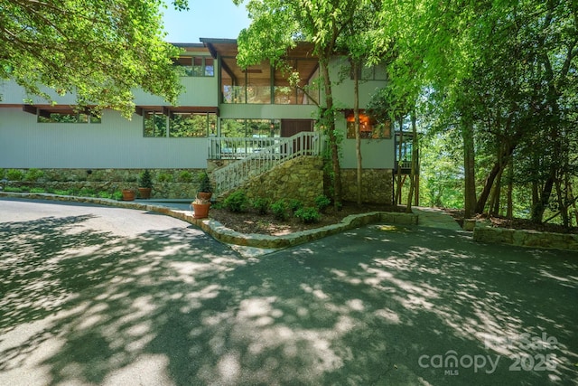 exterior space with stairs