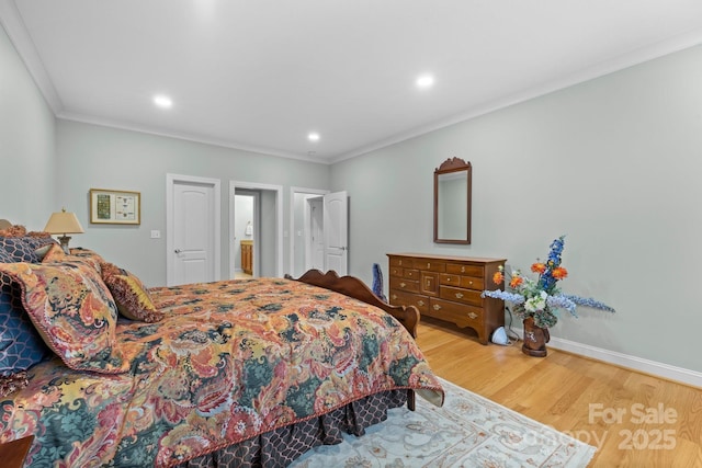 206 Stone Valley Way Unit 23, Hendersonville, NC 28792 - bedroom with ornamental molding, wood finished floors, recessed lighting, and baseboards