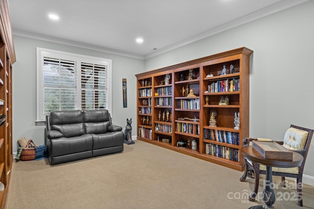 206 Stone Valley Way Unit 23, Hendersonville, NC 28792 - sitting room featuring carpet, recessed lighting, crown molding, and baseboards