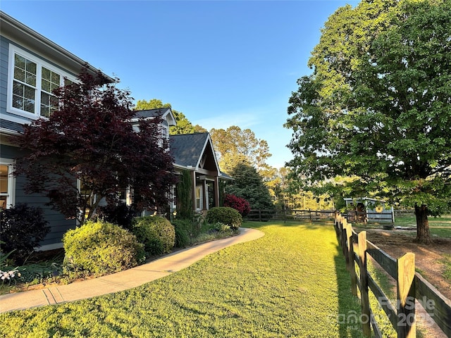 view of yard with fence